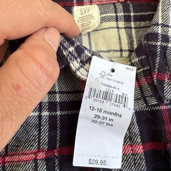 NWT GAP Baby Boys Oversized Oxford Shirt Size 12-18 Months - Picture 4 of 5